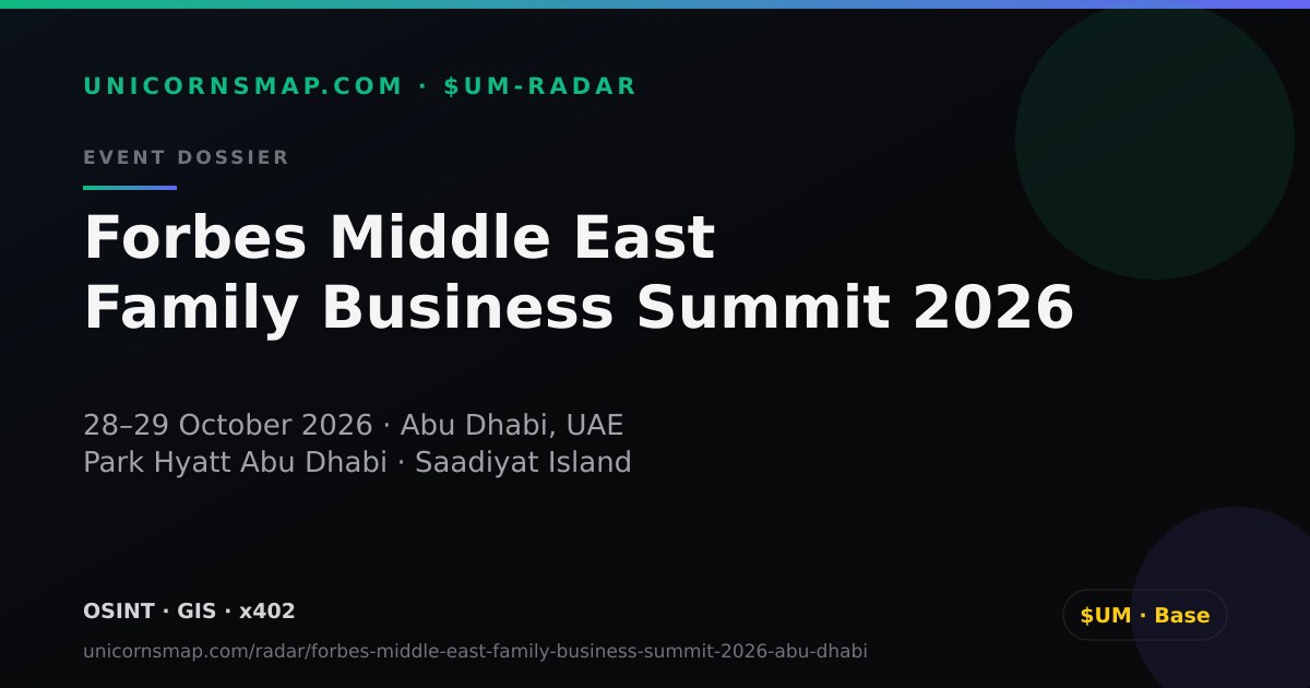 Forbes Middle East Family Business Summit 2026 — Abu Dhabi, 28–29 October, inaugural edition