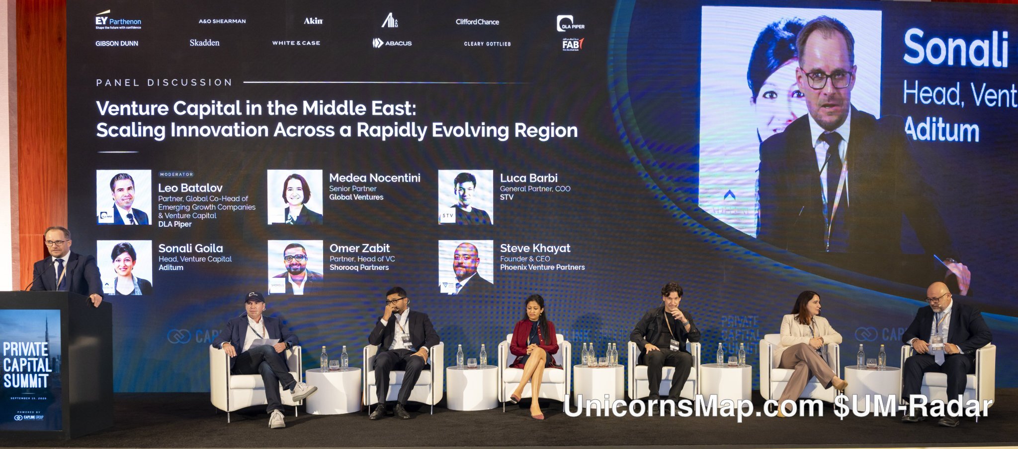 Panel stage “Venture Capital in the Middle East: Scaling Innovation Across a Rapidly Evolving Region” at the Private Capital Summit, Dubai 2026, The Lana, Dorchester Collection