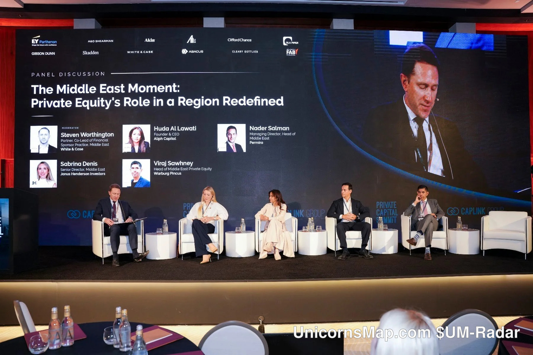 Panel stage “The Middle East Moment: Private Equity's Role in a Region Redefined” at the Private Capital Summit, Dubai 2026, The Lana, Dorchester Collection