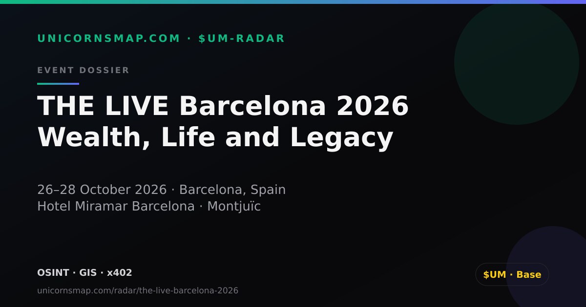 THE LIVE Barcelona 2026 — global summit on wealth, life and legacy, Hotel Miramar, 26-28 October
