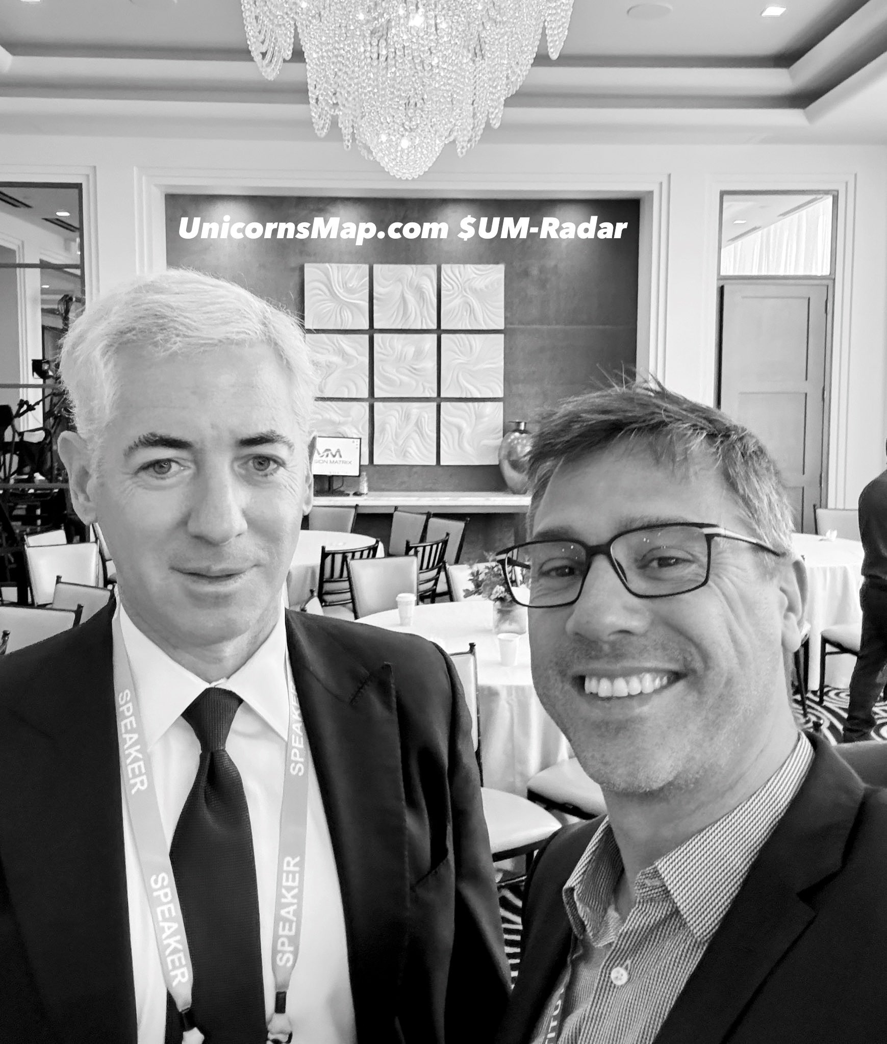 Bill Ackman + Yoni Assia, New York event — source: @alexdolbun public X post Bill Ackman with Yoni Assia (eToro CEO) at a New York event — public X post @alexdolbun