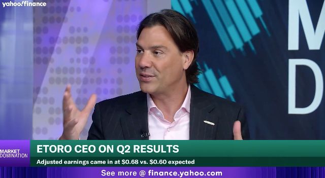 eToro CEO on Q2 results — broadcast frame